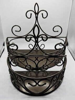 Princess House Fantasia Metal Wall Shelves 13" And 9"